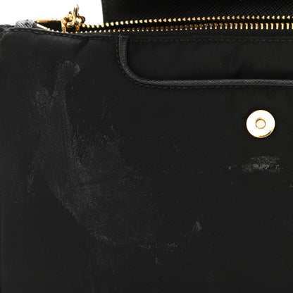 Prada Tessuto Nylon Saffiano Crossbody Bag Black 9 of 11