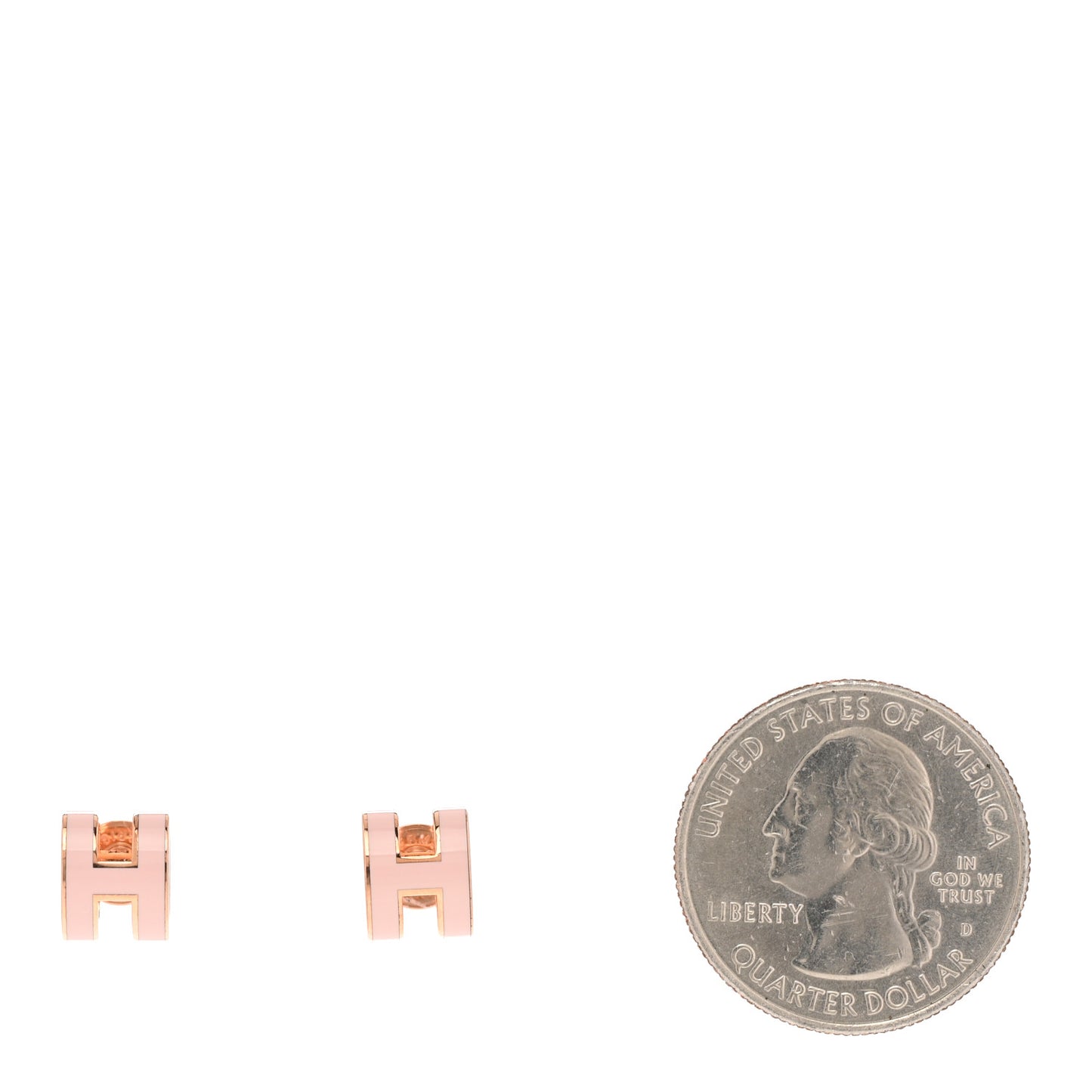 Rose Gold Lacquered Mini Pop H Earrings Rose Dragee