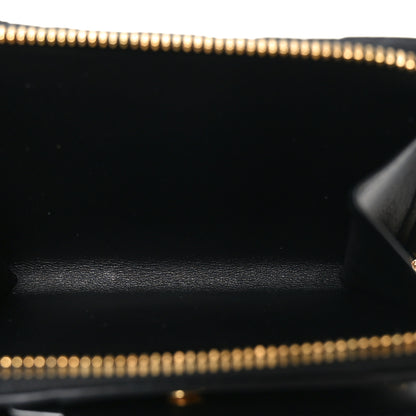 Christian Dior Grained Calfskin Supple Cannage Caro Scarlet Zipped Wallet Black 5 of 8