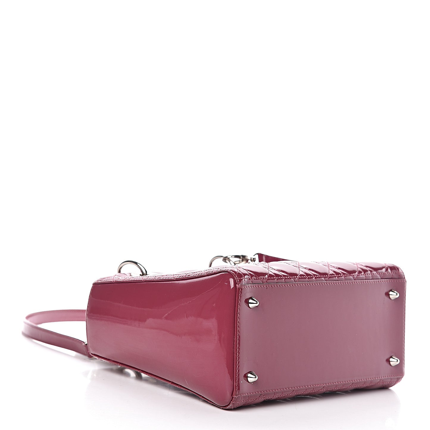Patent Cannage Medium Lady Dior Dark Pink