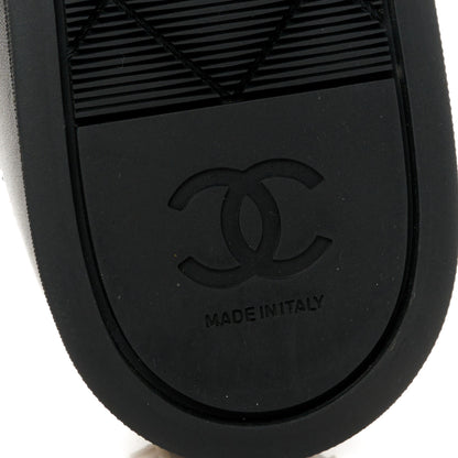 Chanel Lambskin Grosgrain Cap Toe Sneaker Mules 40 Black 16 of 20
