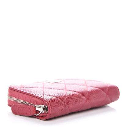 Chanel Caviar Quilted Zip Coin Purse Dark Pink 4 of 10
