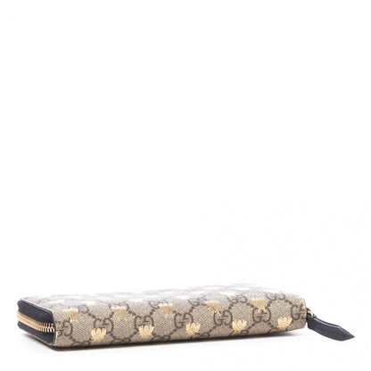 Gucci GG Supreme Monogram Bees Zip Around Wallet 3 of 8