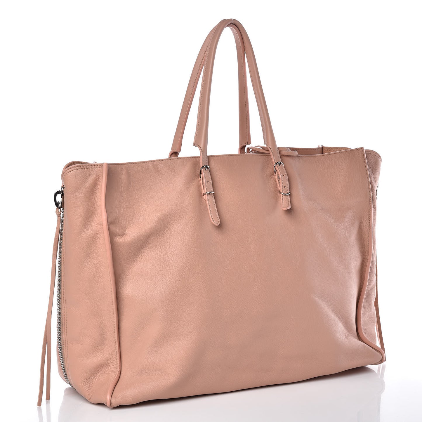 Veau Papier A4 Zip Around Tote Rose Aubepine