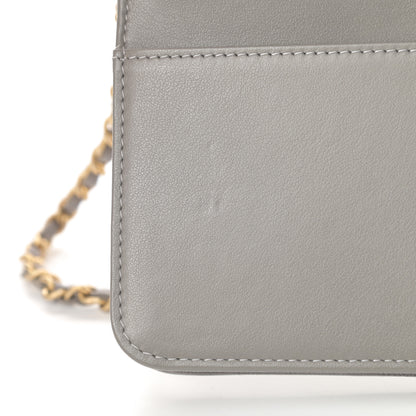 Chanel Caviar Quilted Boy Wallet On Chain WOC Grey 12 of 13