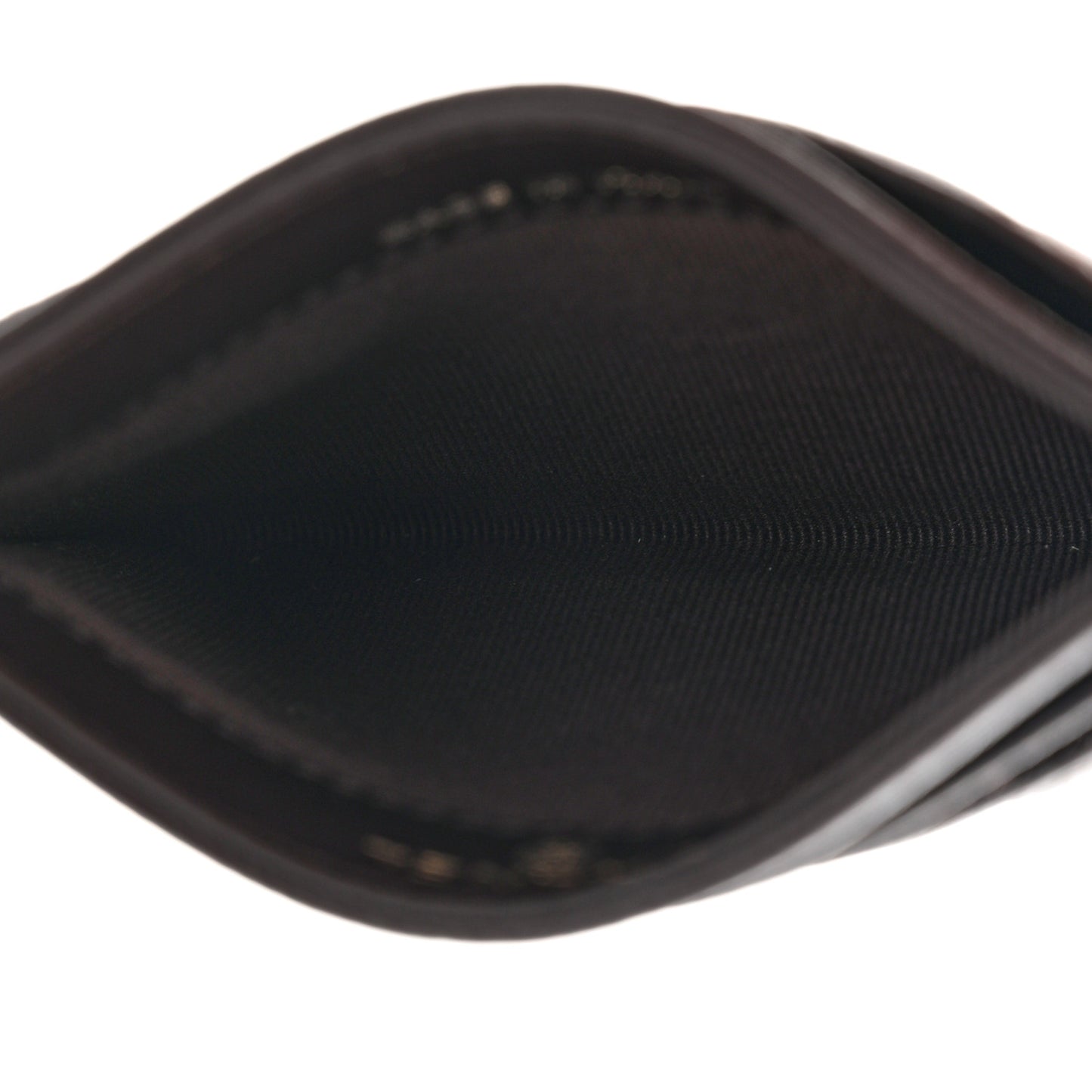 Caviar Quilted Card Holder Dark Brown