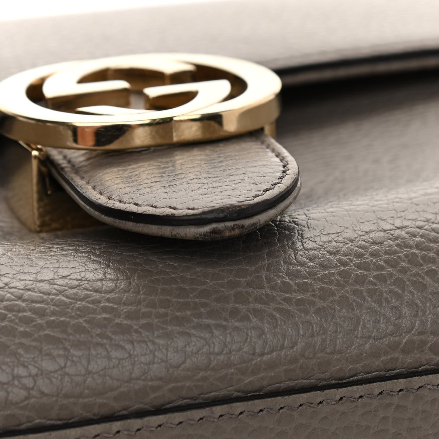 Dollar Calfskin Interlocking G Top Handle Shoulder Bag Loess