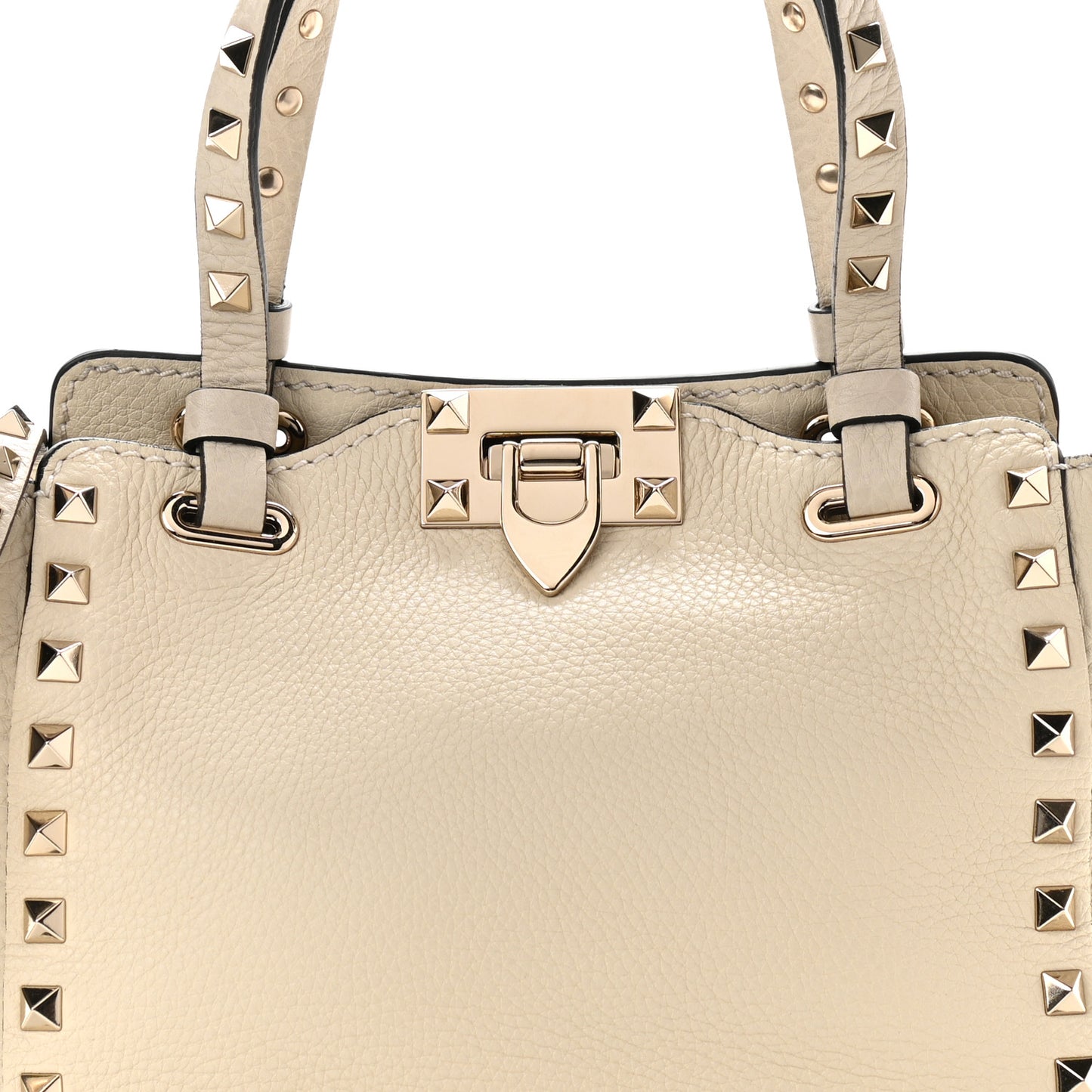 Vitello Mini Rockstud Tote Ivory