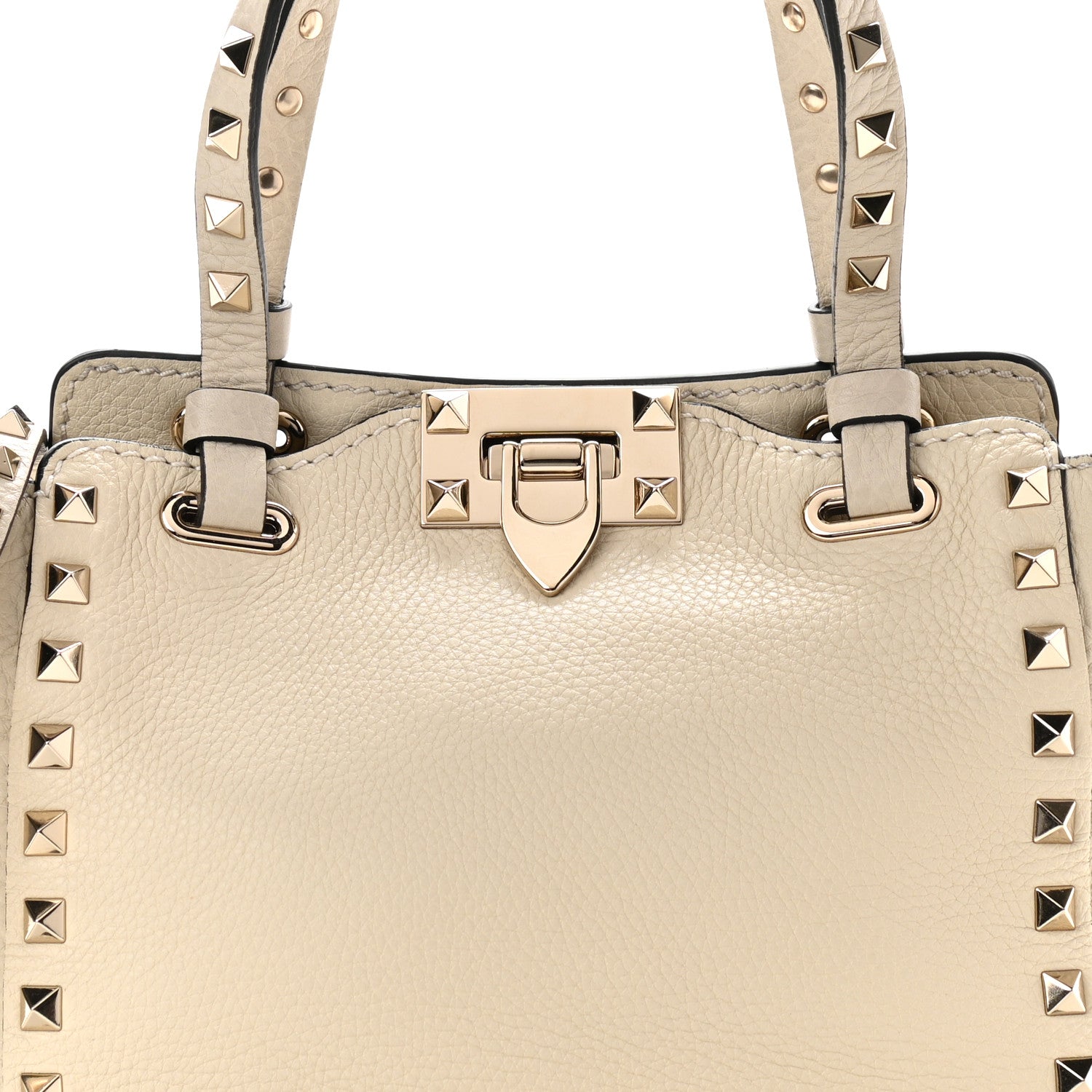 Valentino Garavani Vitello Mini Rockstud Tote Ivory 8 of 10