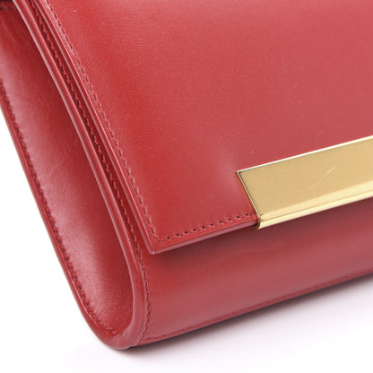 Saint Laurent Calfskin Lutetia Flap Clutch Red 9 of 12