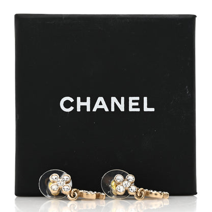 Chanel Crystal CC Cross Drop Earrings Gold 5 of 5