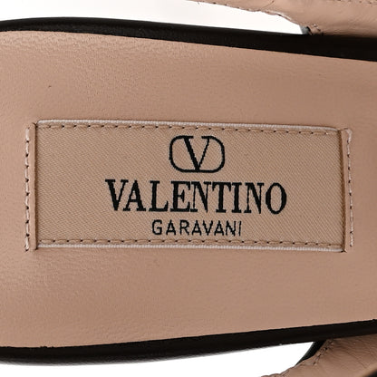 Valentino Garavani Calfskin Pony Hair Effect Rockstud Ankle Strap 100mm Pumps 41 Natural 8 of 11