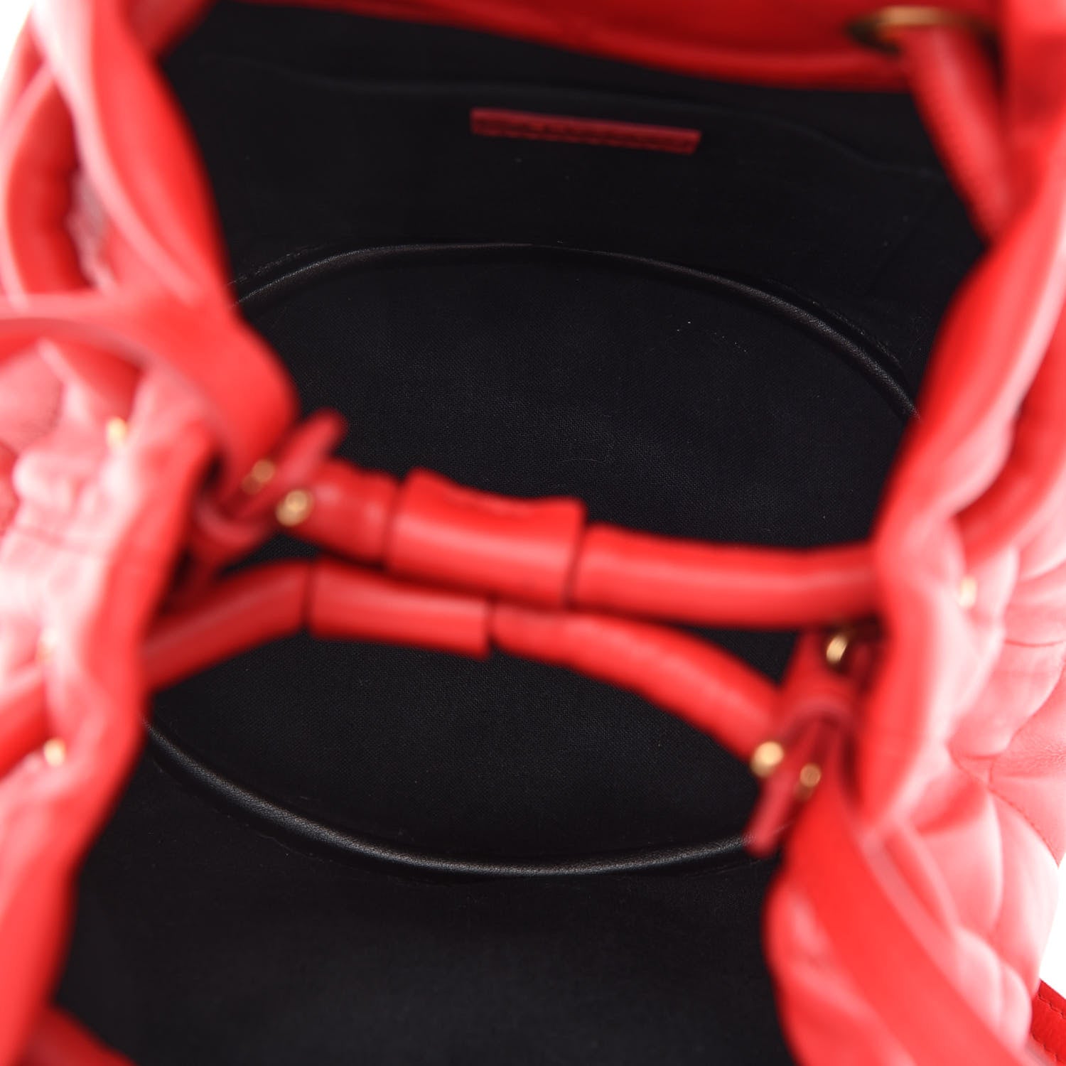 Balenciaga Nappa Calfskin Quilted Touch B Bucket Bag Bright Red 5 of 9