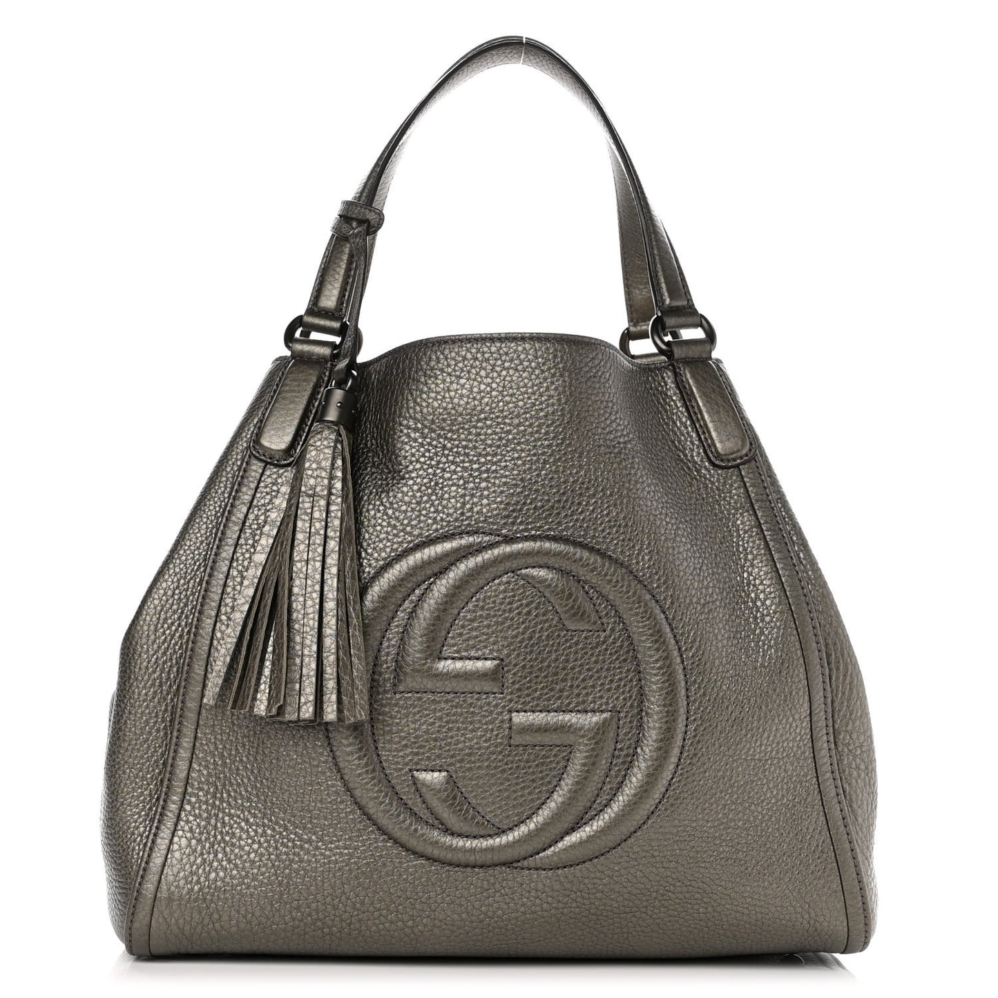 Metallic Cellarius Calfskin Medium Soho Shoulder Bag Sasso
