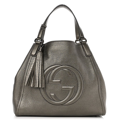 Gucci Metallic Cellarius Calfskin Medium Soho Shoulder Bag Sasso 1 of 9