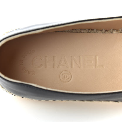 Chanel Lambskin CC Espadrilles 37 Black 5 of 9