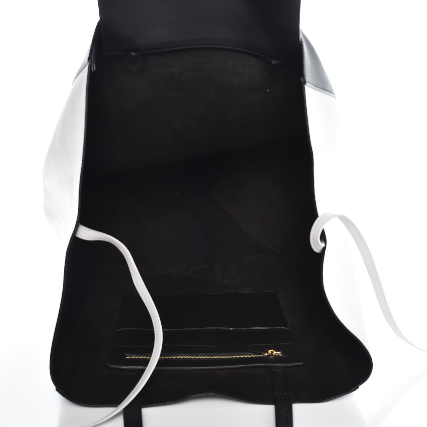 Lambskin Large Phantom Luggage Bi-Cabas Black White