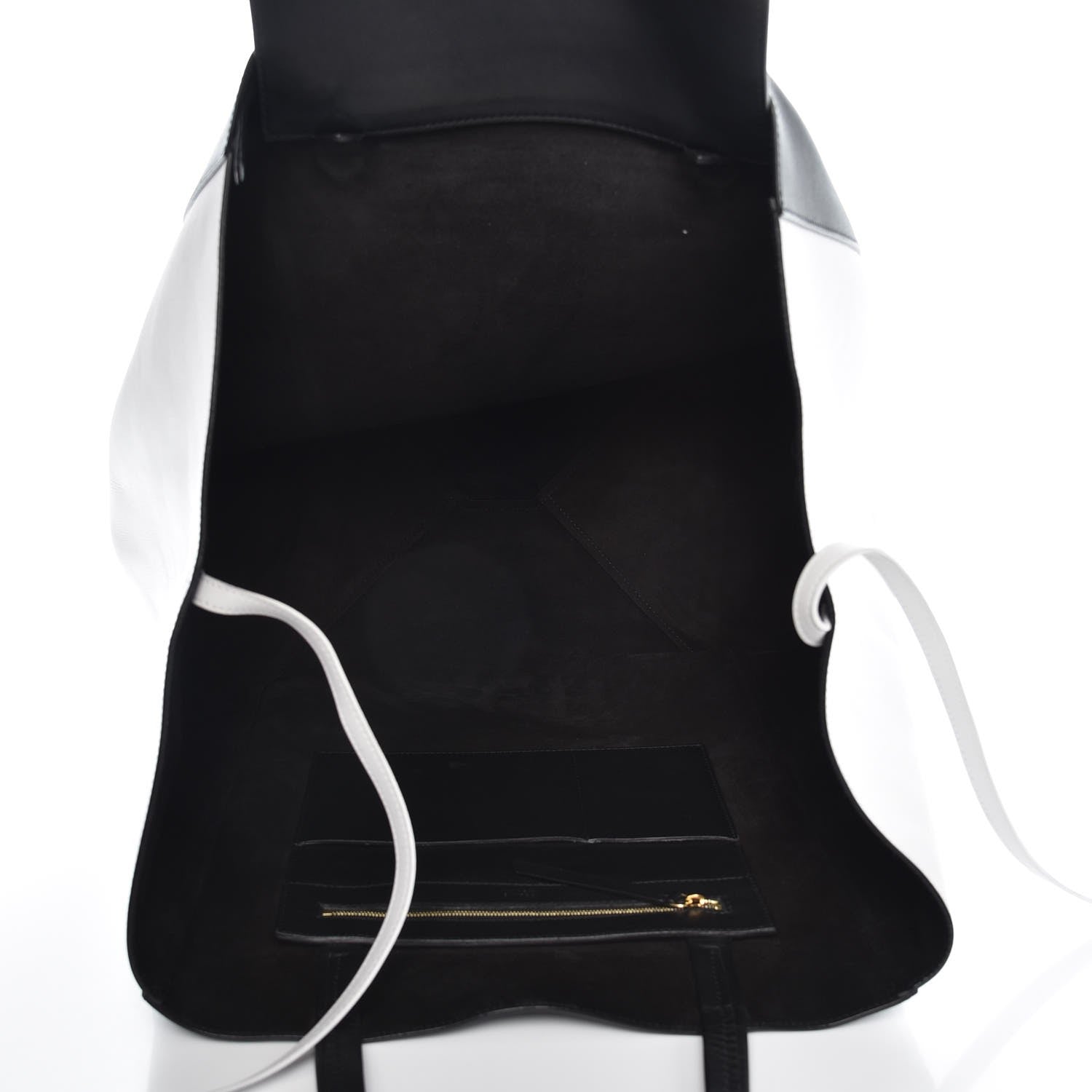 Celine Lambskin Large Phantom Luggage Bi-Cabas Black White 5 of 8