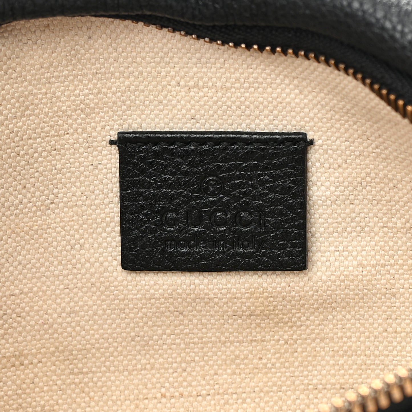 Grained Calfskin Small Logo Belt Bag Black