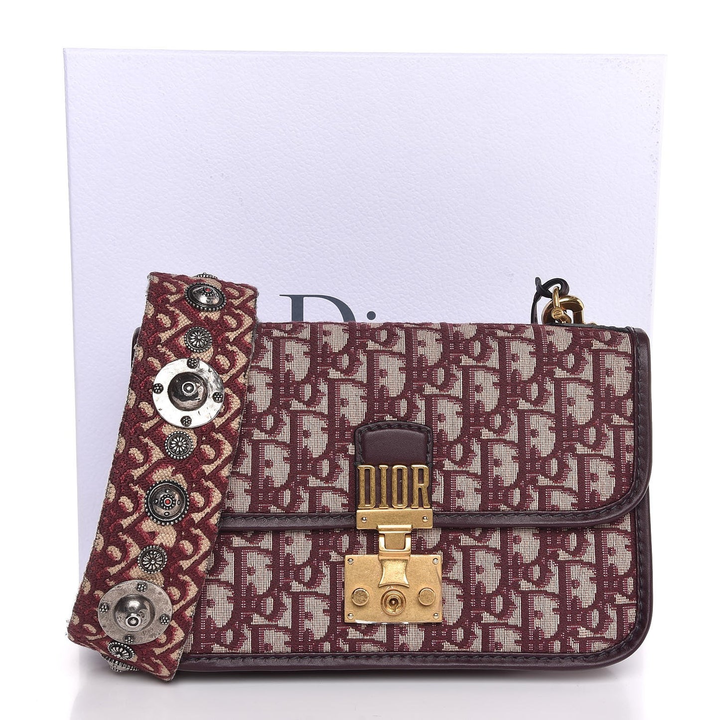 Oblique DiorAddict Flap Bag Burgundy