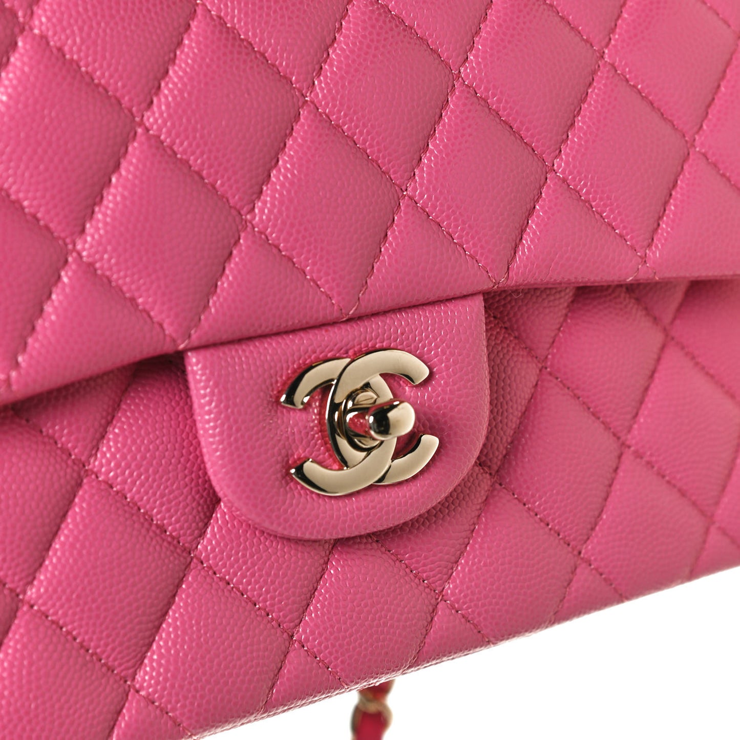 Caviar Quilted Small Double Flap Pink