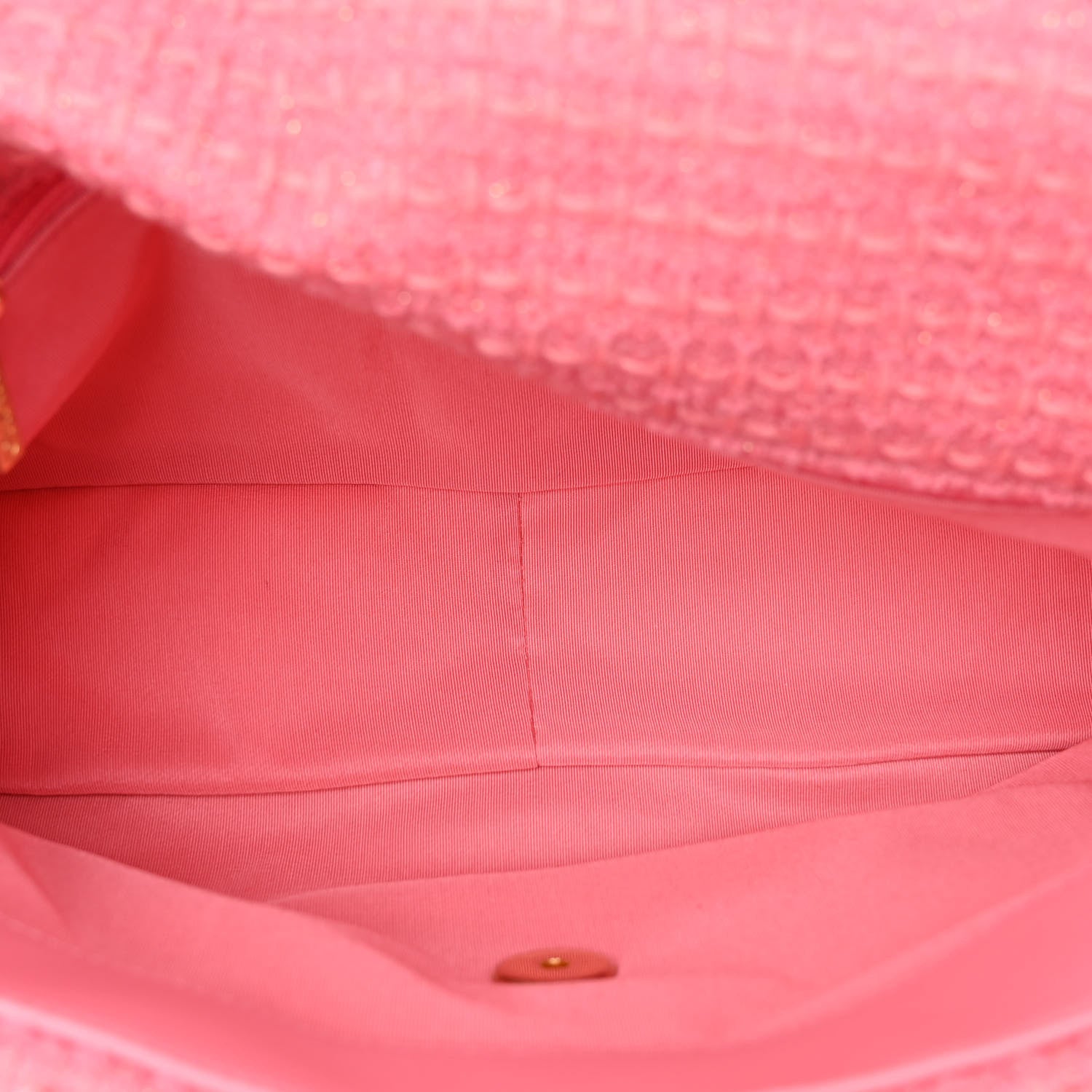 Chanel Metallic Tweed Quilted Large Chanel 19 Flap Pink 5 of 11