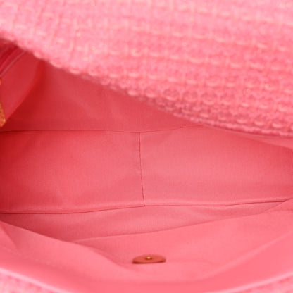 Chanel Metallic Tweed Quilted Large Chanel 19 Flap Pink 5 of 11