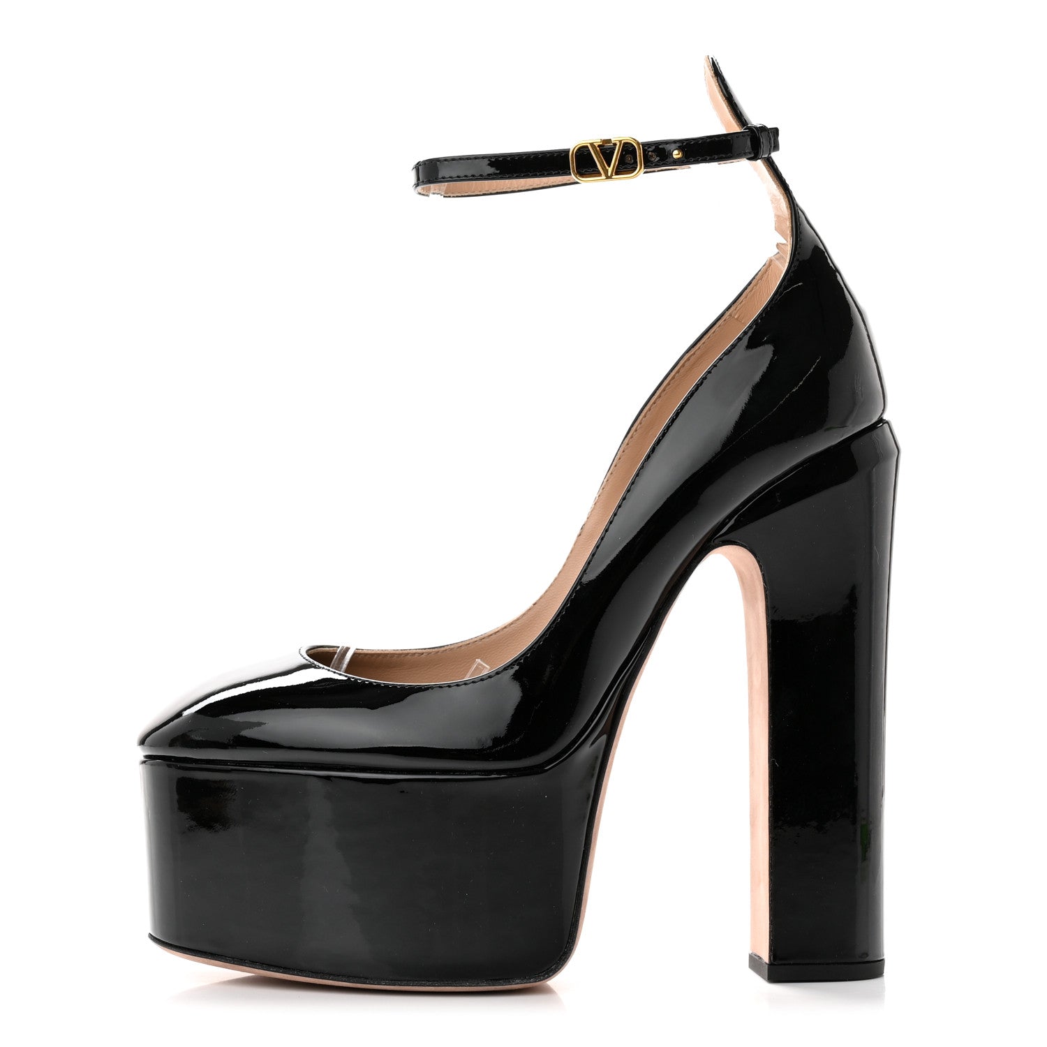 Valentino Garavani Patent Tan-Go 55/155mm Platform Pumps 38.5 Black 1 of 9