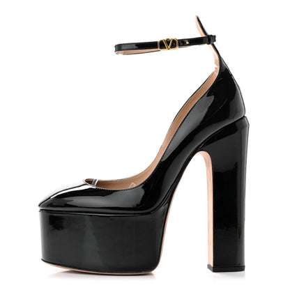 Valentino Garavani Patent Tan-Go 55/155mm Platform Pumps 38.5 Black 1 of 9
