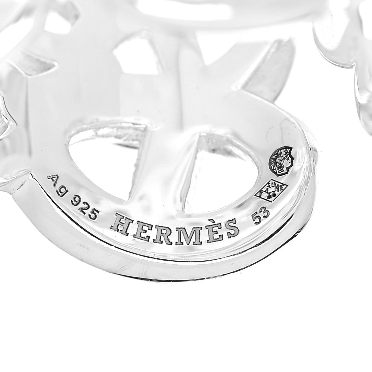 Hermes Sterling Silver GM Chaine d'Ancre Enchainee Band Ring 53 6.25 4 of 7