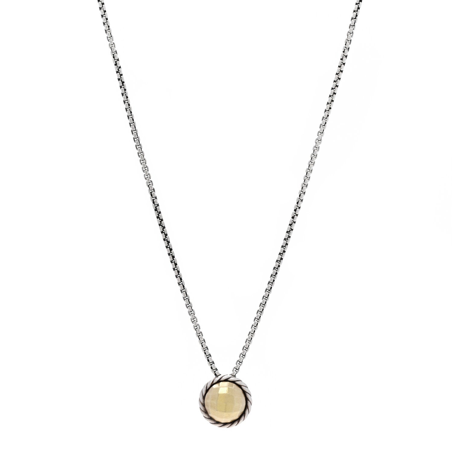 David Yurman Sterling Silver 18K Yellow Gold 8mm Petite Chatelaine Pendant Necklace 1 of 5