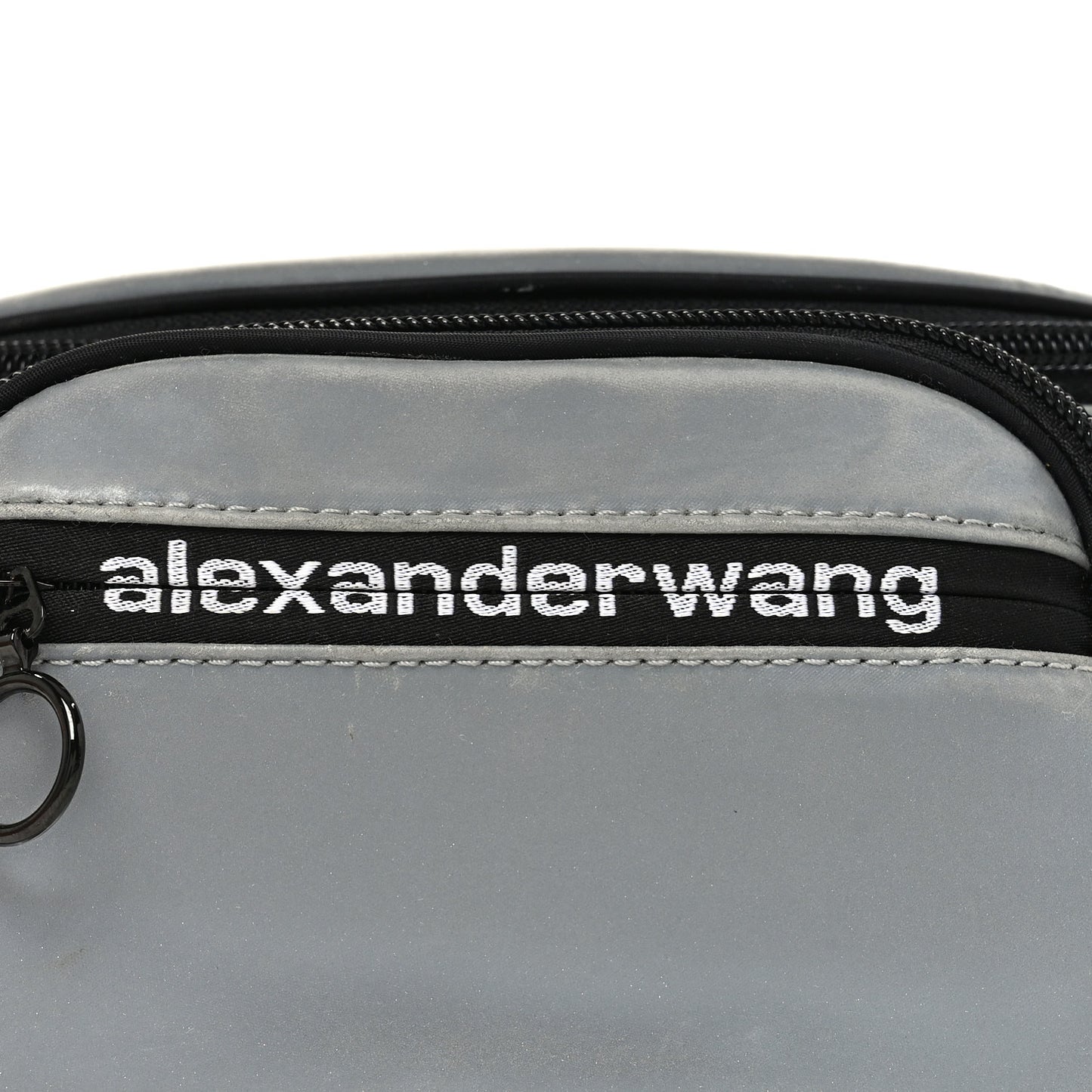 Nylon Logo Printed Attica Belt Bag Reflective Silver
