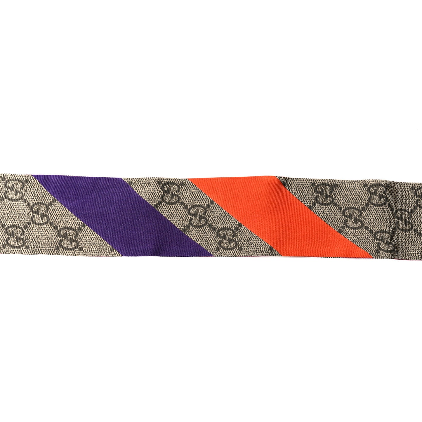 Silk Twill GG Monogram Rhombus Print Neck Bow Scarf Beige Pink