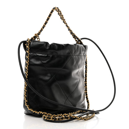 Chanel Shiny Calfskin Quilted Mini Chanel 22 Black 2 of 10