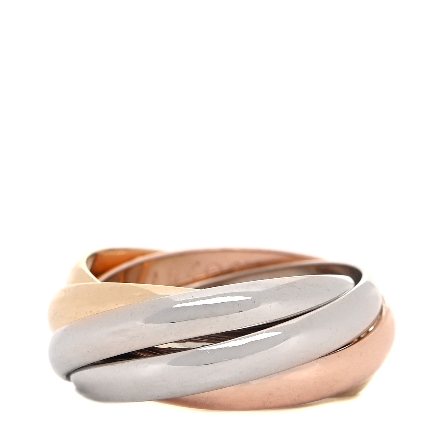 Cartier 18K Pink Yellow White Gold Five Band Les Must De Cartier Trinity Ring 48 4.5 3 of 5