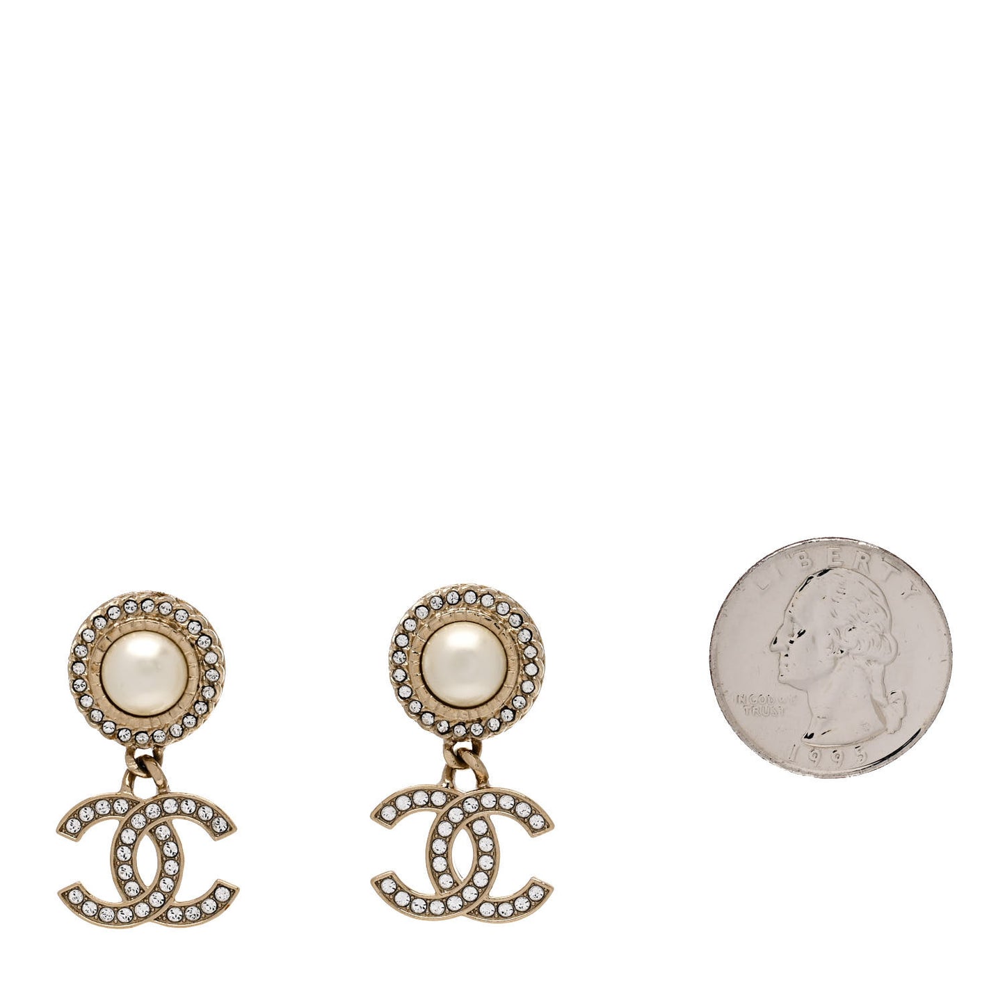 Crystal Pearl Bow-tiful CC Drop Earrings Gold