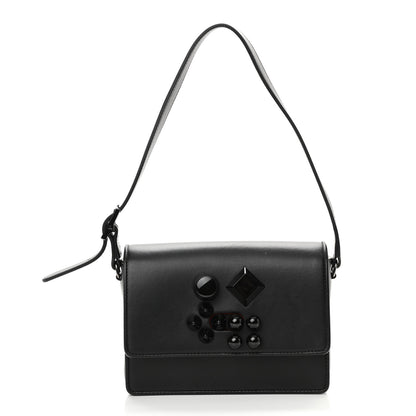 Christian Louboutin Calfskin Studded Carasky Crossbody Bag Black 1 of 7