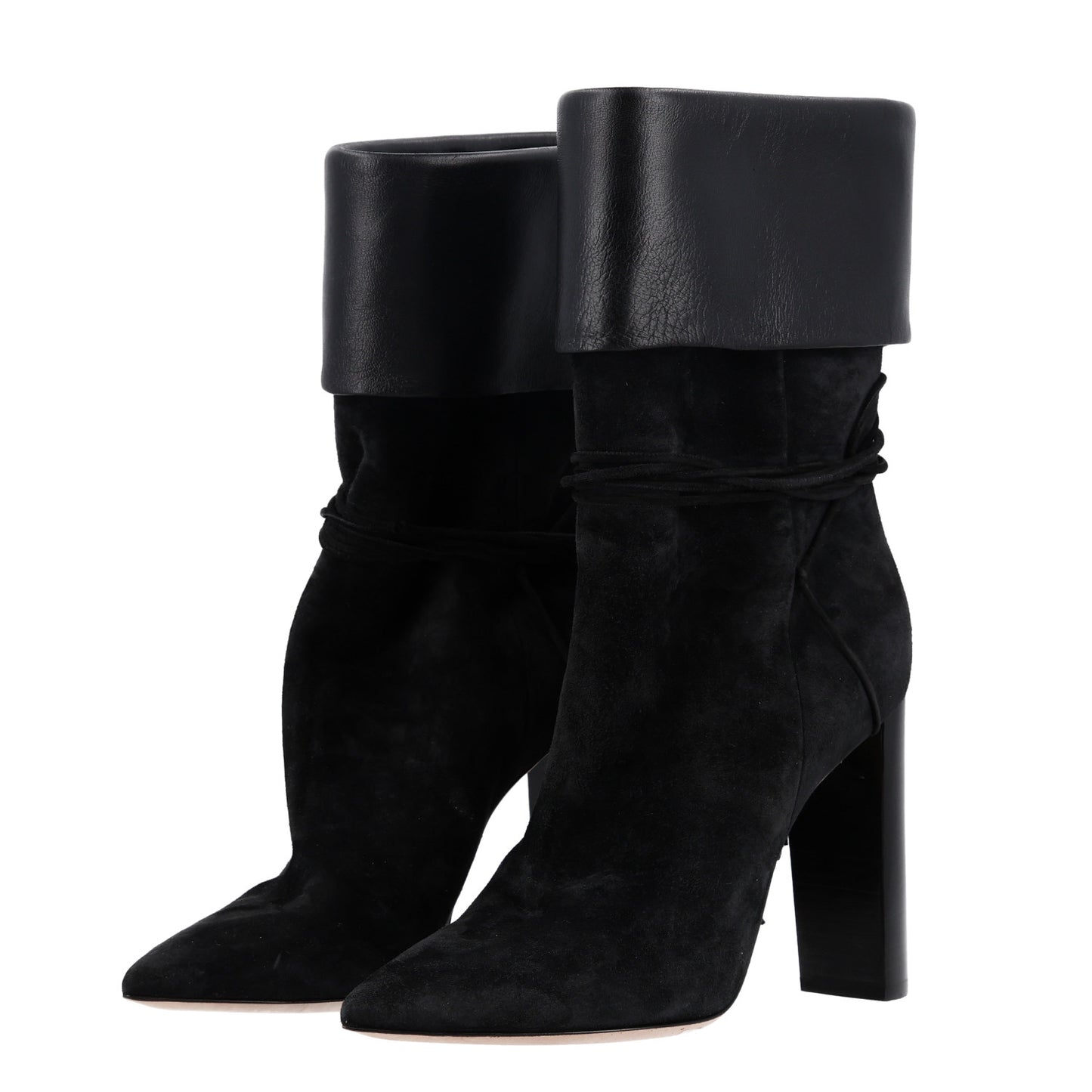 Calfskin Suede Tanger Tassel Boot 37.5 Black