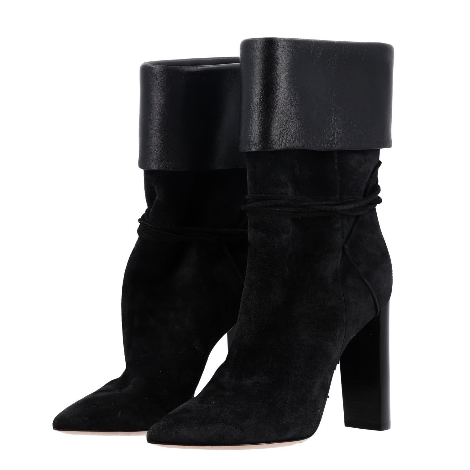 Saint Laurent Calfskin Suede Tanger Tassel Boot 37.5 Black 4 of 11