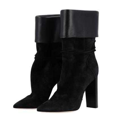 Saint Laurent Calfskin Suede Tanger Tassel Boot 37.5 Black 4 of 11