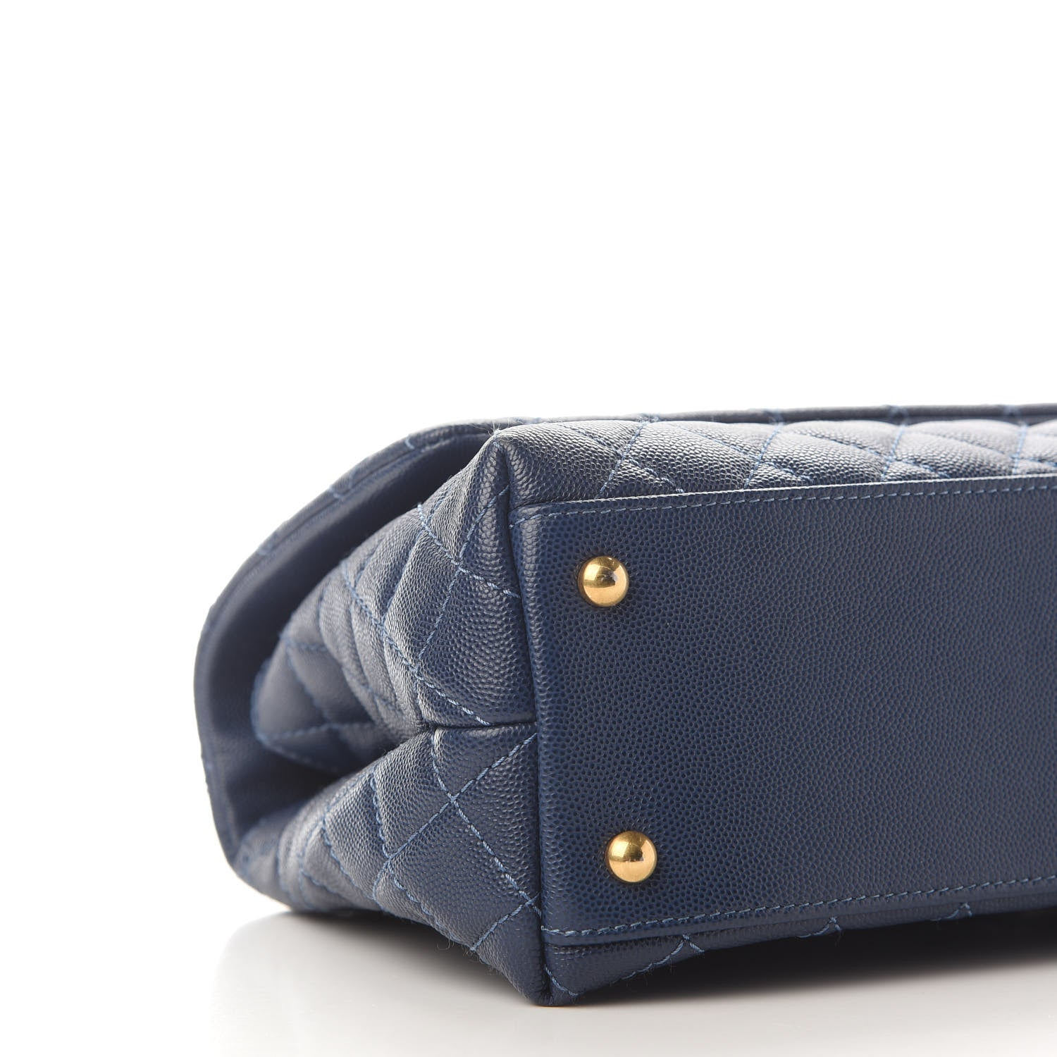 Chanel Caviar Quilted Small Coco Handle Flap Blue 8 of 14