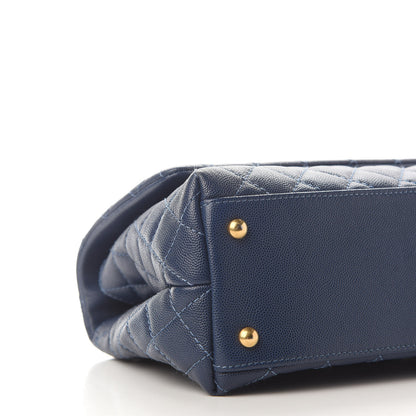 Chanel Caviar Quilted Small Coco Handle Flap Blue 8 of 14