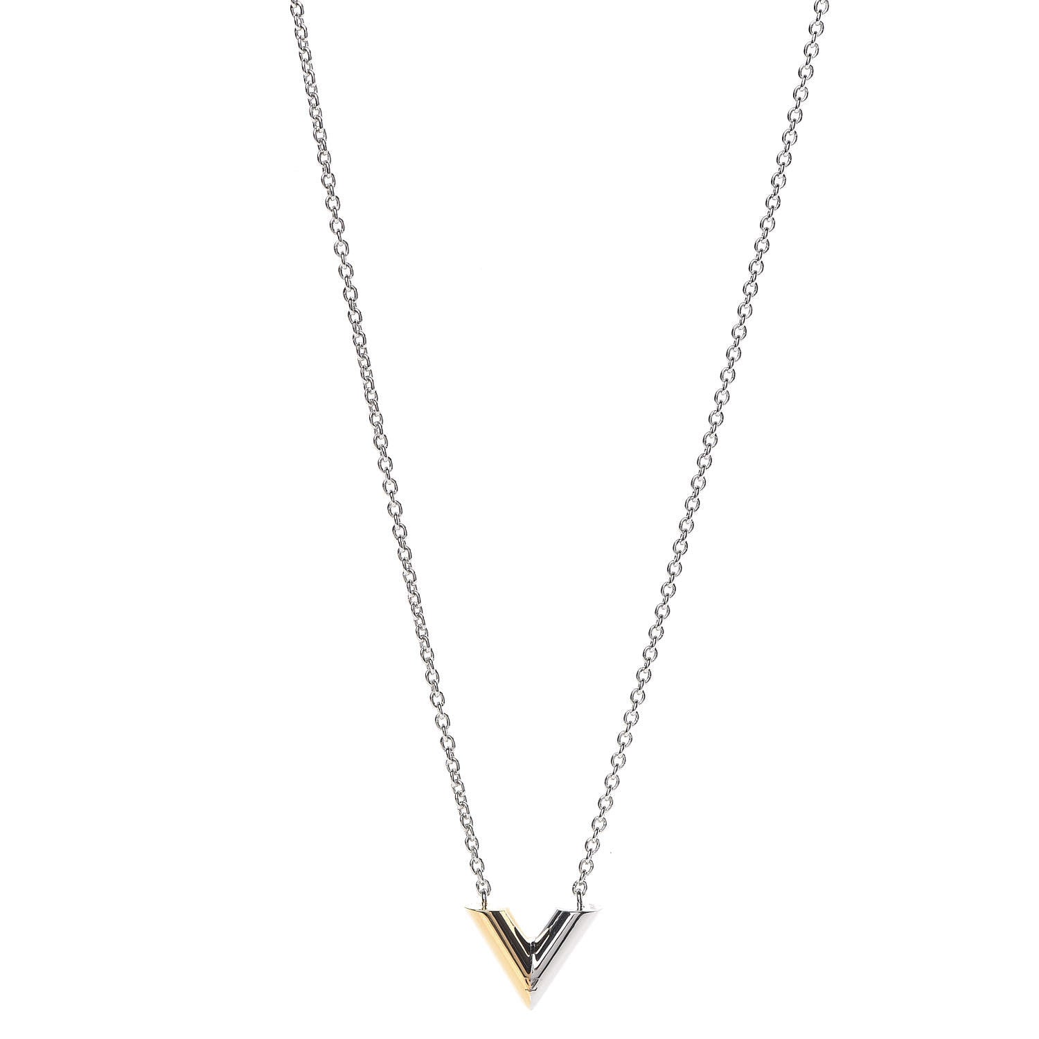 Louis Vuitton Essential V Necklace Silver 1 of 6