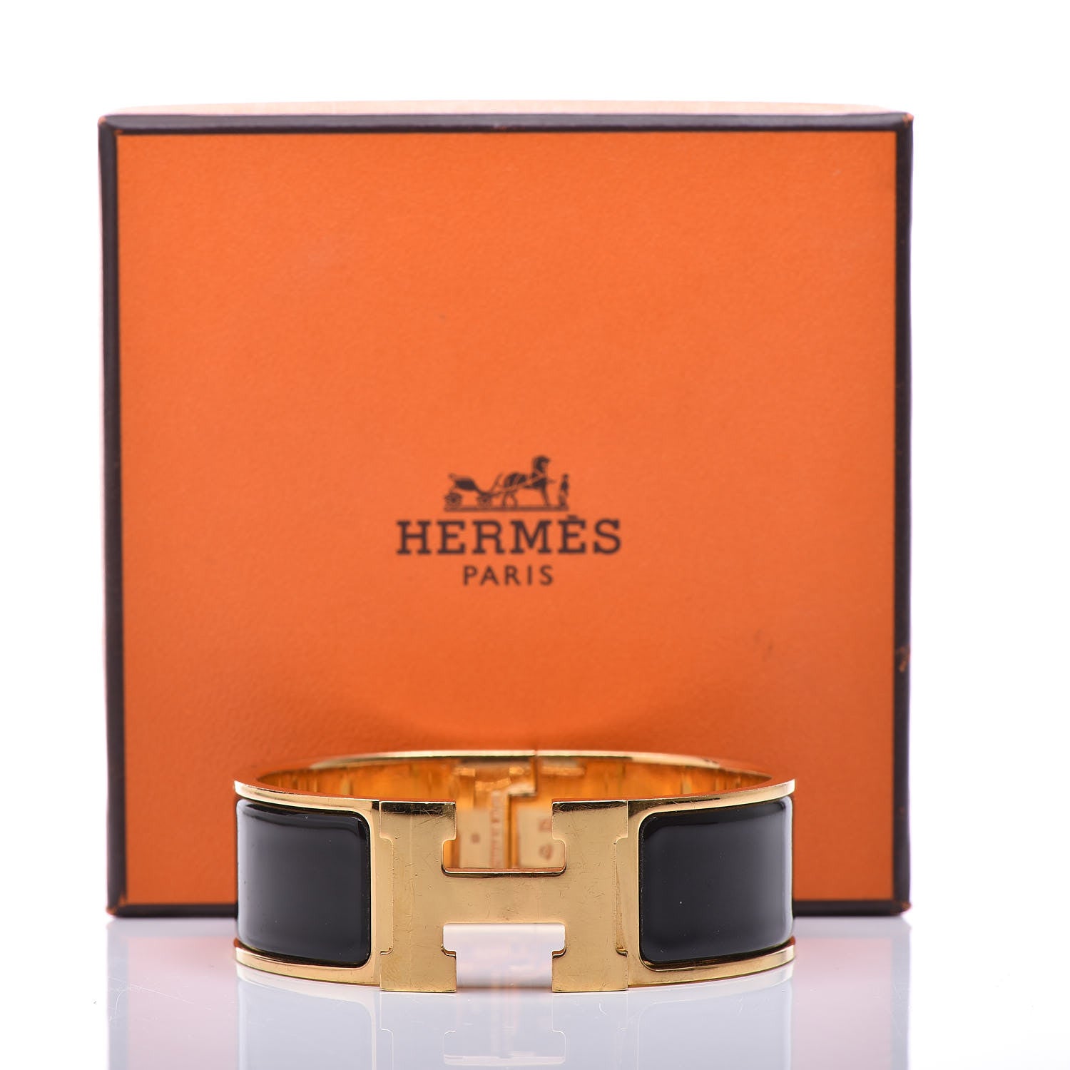 Hermes Enamel Wide Clic Clac H Bracelet PM Black 6 of 6