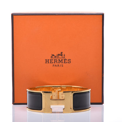 Hermes Enamel Wide Clic Clac H Bracelet PM Black 6 of 6