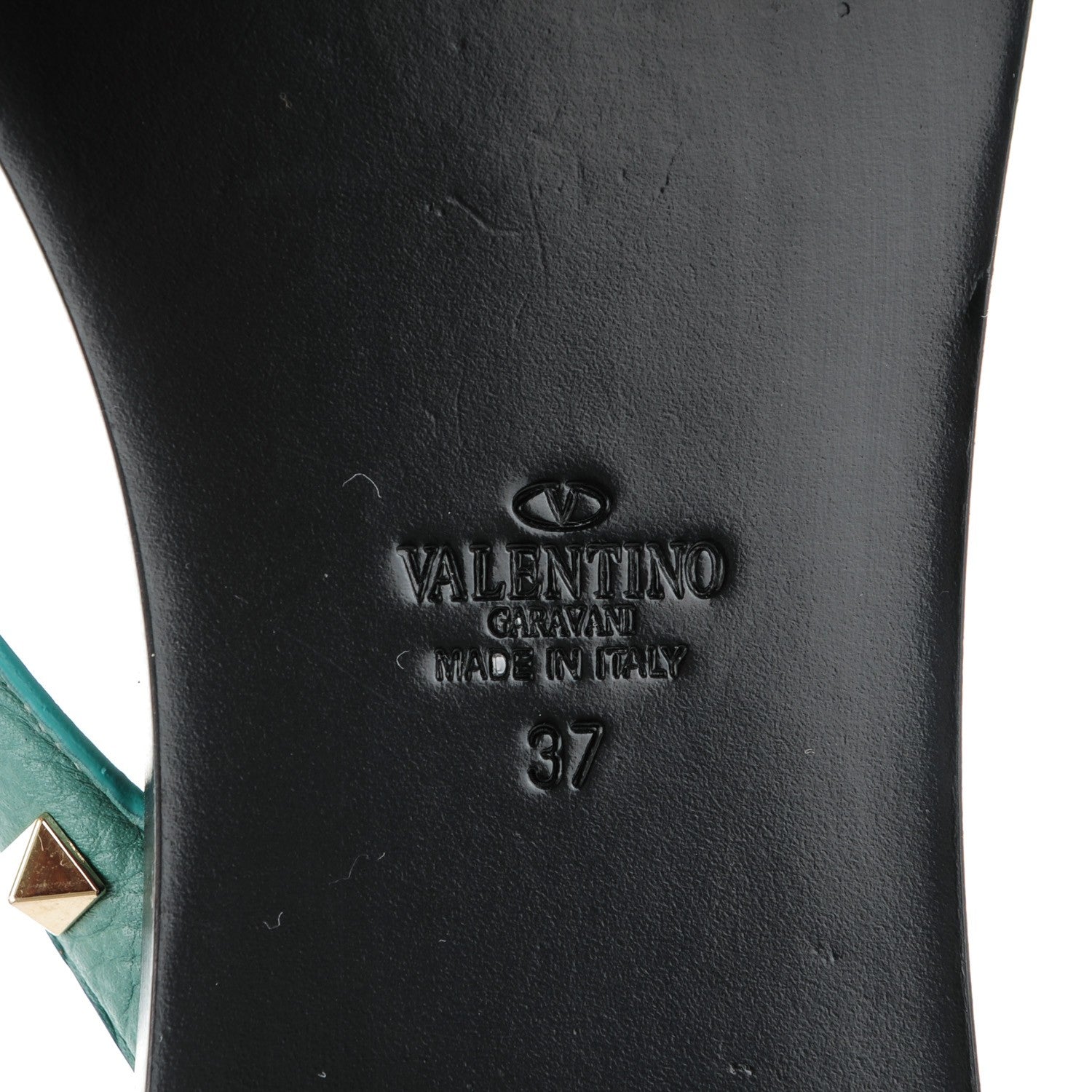 Valentino Garavani Calfskin Rockstud Thong Sandals 37 Blue 7 of 8