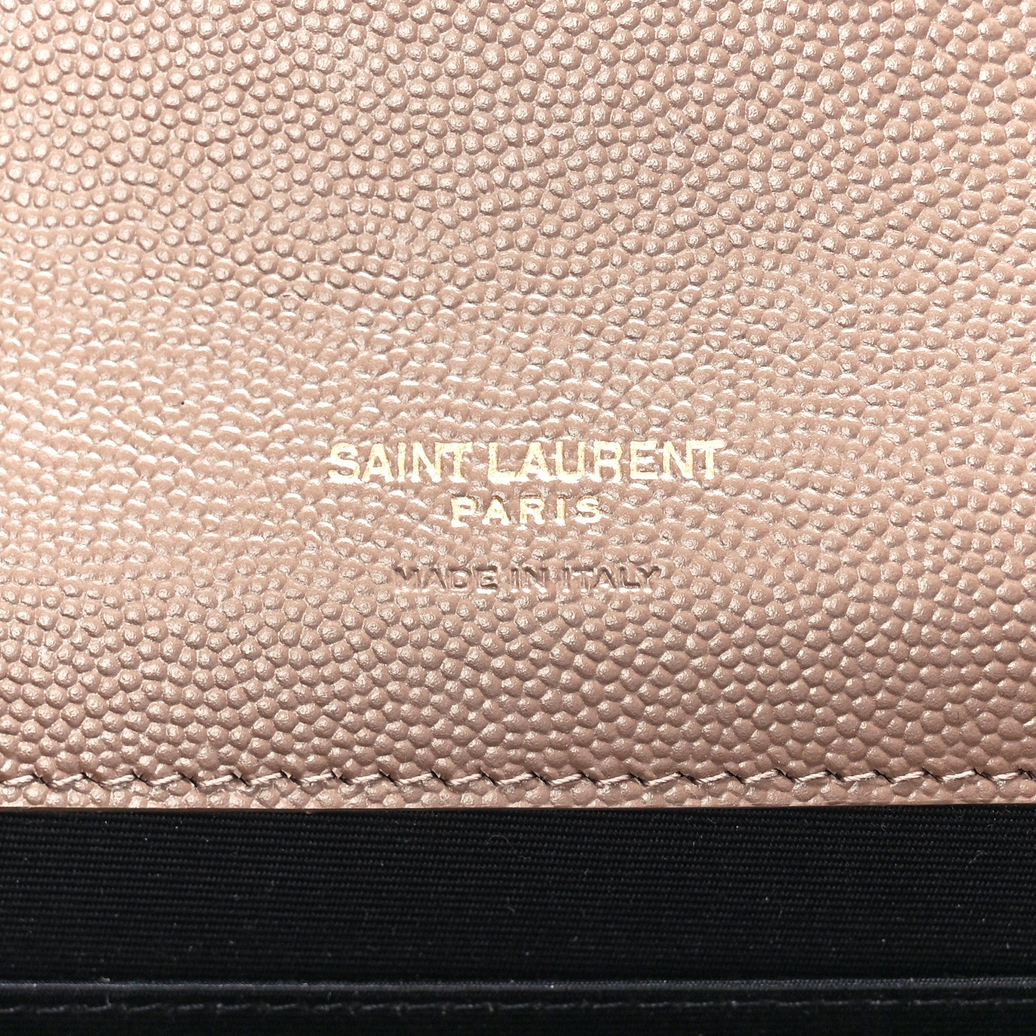 Saint Laurent Grain De Poudre Matelasse Chevron Monogram Envelope Clutch Dark Beige 6 of 11