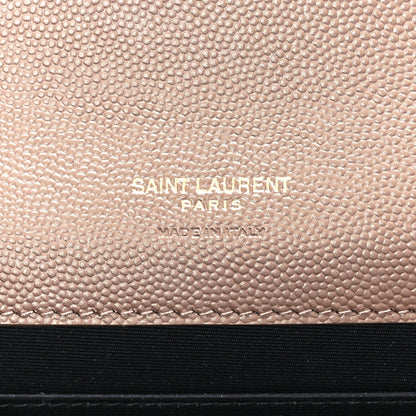Saint Laurent Grain De Poudre Matelasse Chevron Monogram Envelope Clutch Dark Beige 6 of 11