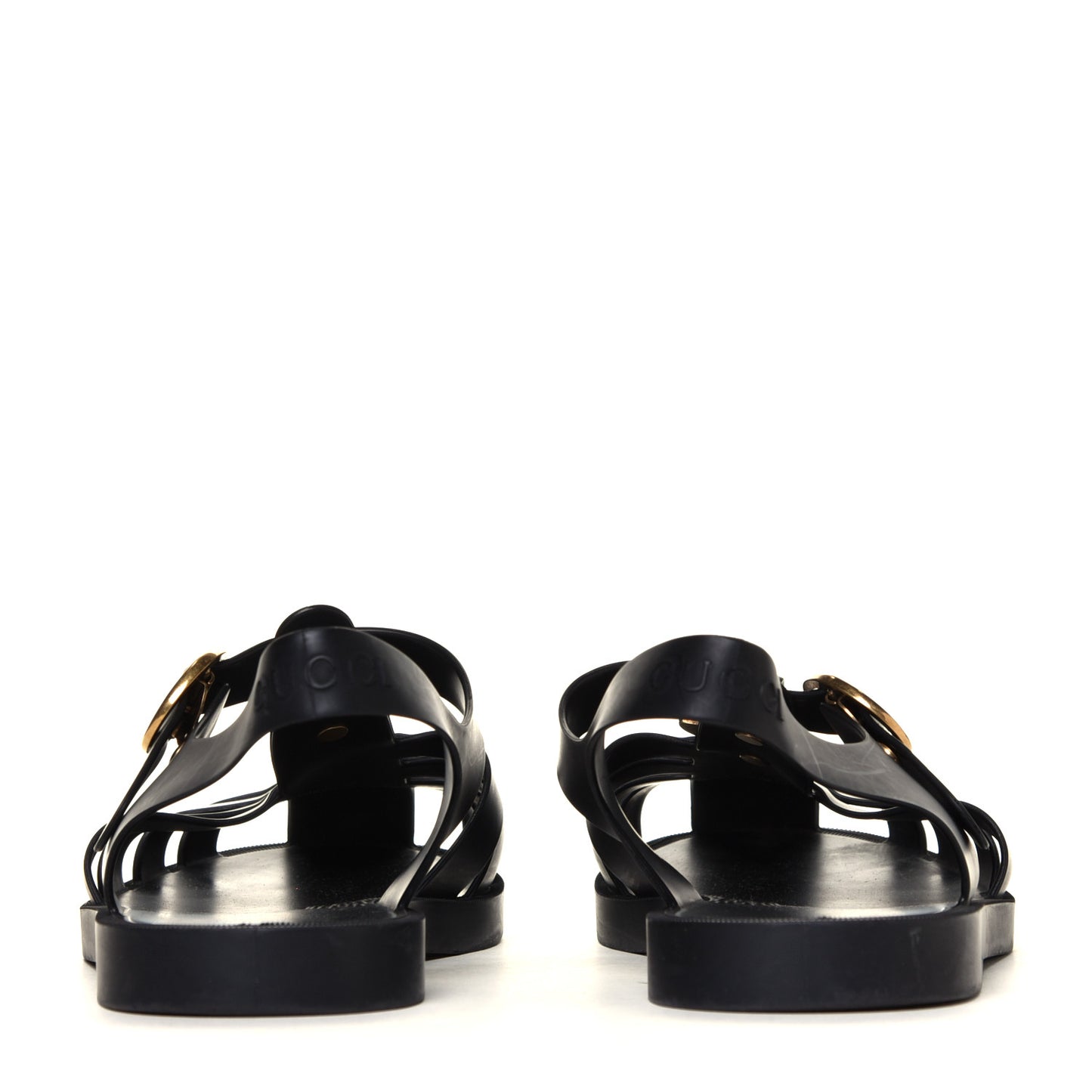 Rubber Mens Buckle Strap Sandal 11 Black