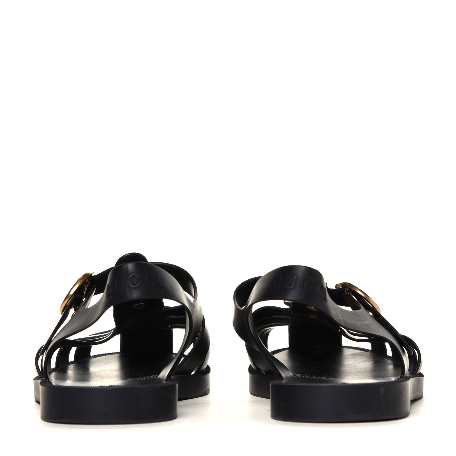Gucci Rubber Mens Buckle Strap Sandal 11 Black 10 of 14